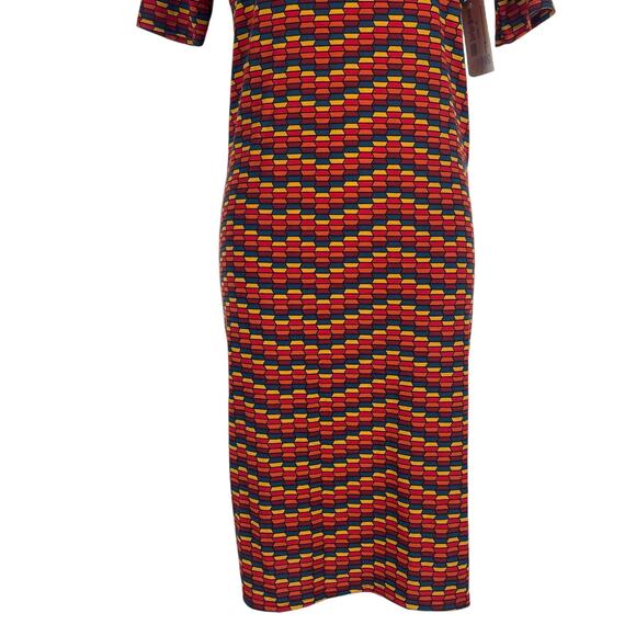 Lularoe Julia Short Sleeve Jersey Dress Knee Length Orange Size S - Picture 5 of 9